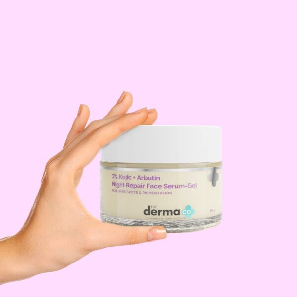 The Derma Co 1% Kojic + Arbutin Night Repair Face Serum-Gel  - 50g - Image 2
