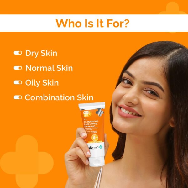 The Derma Co 1% Hyaluronic Long Lasting Sunscreen SPF 50 PA++++ - Image 6