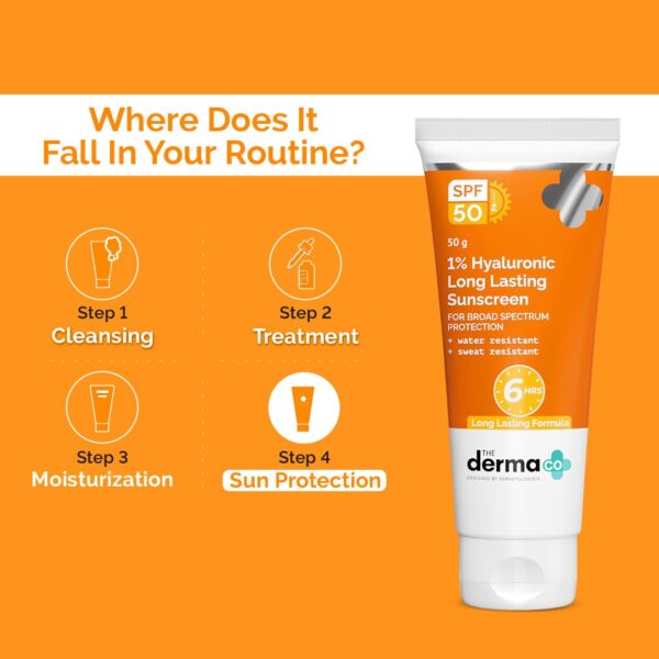 The Derma Co 1% Hyaluronic Long Lasting Sunscreen SPF 50 PA++++ - Image 3
