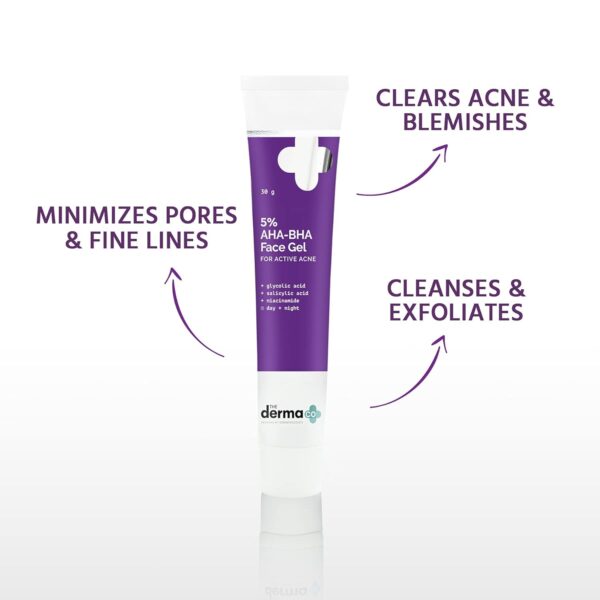 The Derma Co 5% AHA-BHA Gel for Active Acne - Image 2