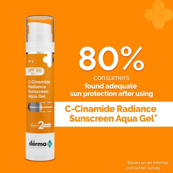 The Derma Co C-Cinamide Sunscreen Aqua Gel SPF 50 PA++++ - Image 3