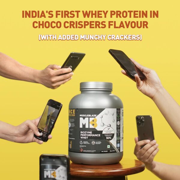 MuscleBlaze Biozyme Performance Whey Protein 2 kg (4.4 lb) Choco Crispers - Image 5