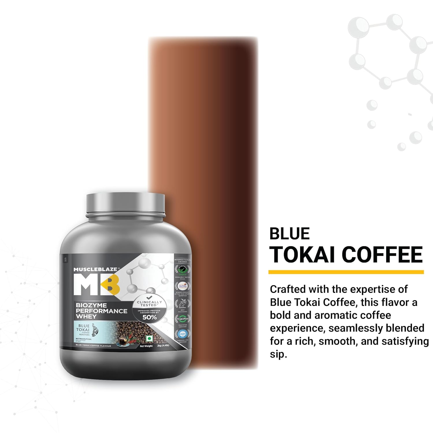 MuscleBlaze Biozyme Performance Whey Protein 2 kg (4.4 lb) Blue Tonkai - Image 3