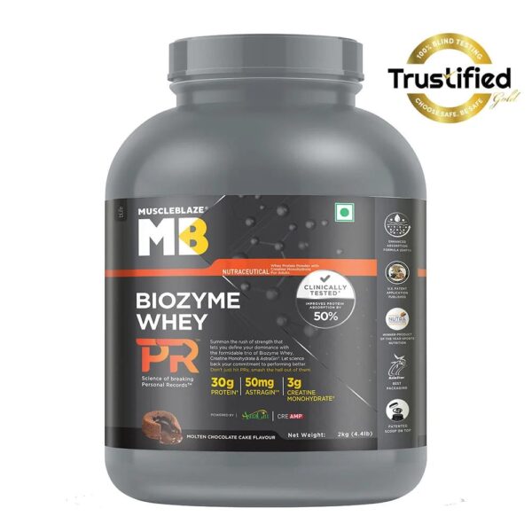 MuscleBlaze Biozyme Whey PR, 2 kg, Molten Chocolate Cake