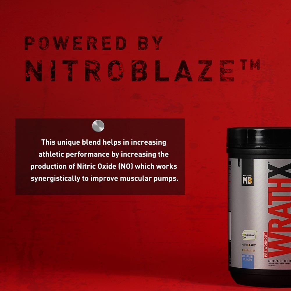 MuscleBlaze Pre Workout WrathX, 340 g, Cola Frost - Image 5