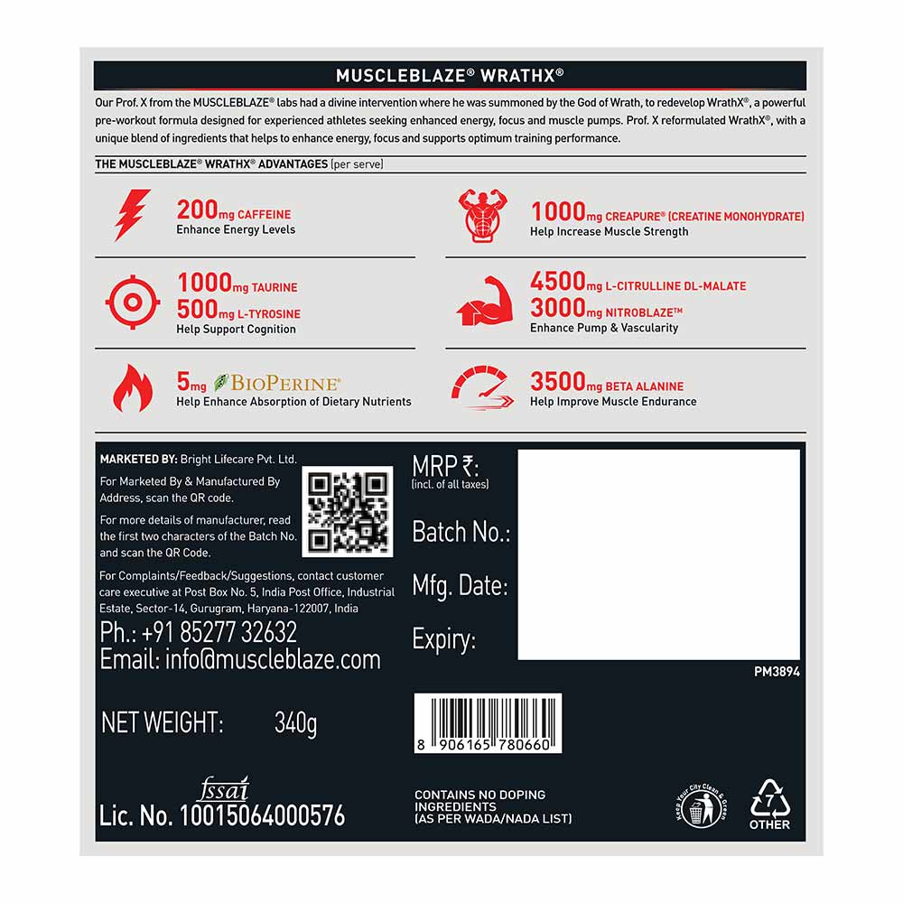 MuscleBlaze Pre Workout WrathX, 340 g, Cola Frost - Image 8
