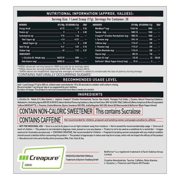 MuscleBlaze Pre Workout WrathX, 340 g, Fruit Fury - Image 9