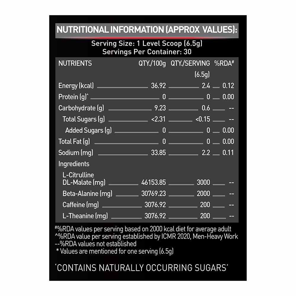 MuscleBlaze PRE Workout 200 Xtreme, 200 g, Fruit Punch - Image 5