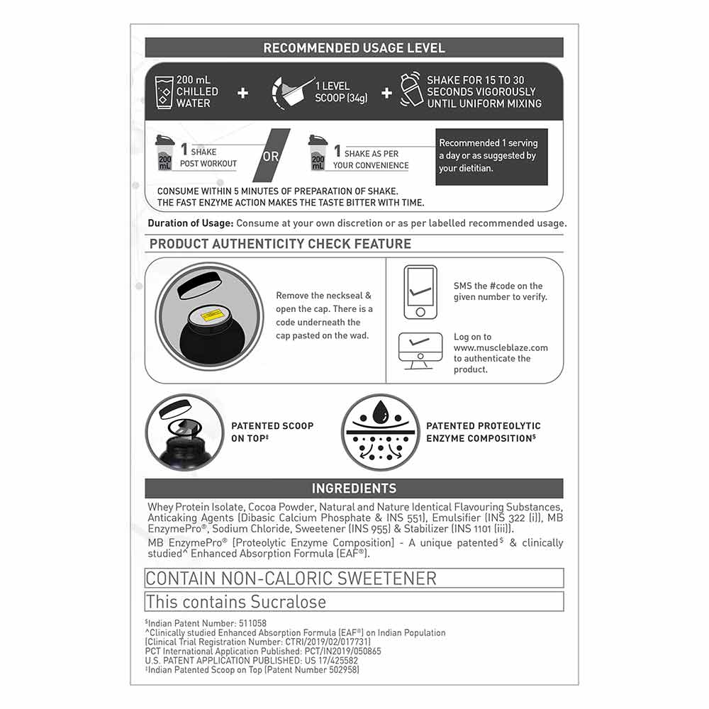 MuscleBlaze Biozyme Iso-Zero, 2 kg, Low Carb Ice Cream Chocolate - Image 10