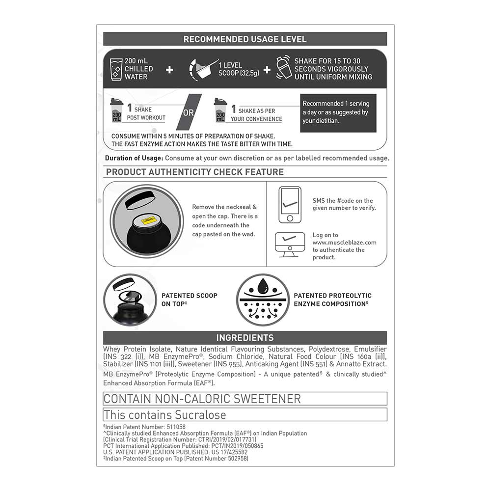 MuscleBlaze Biozyme Iso-Zero, 2 kg, Low Carb Tropical Mango - Image 11