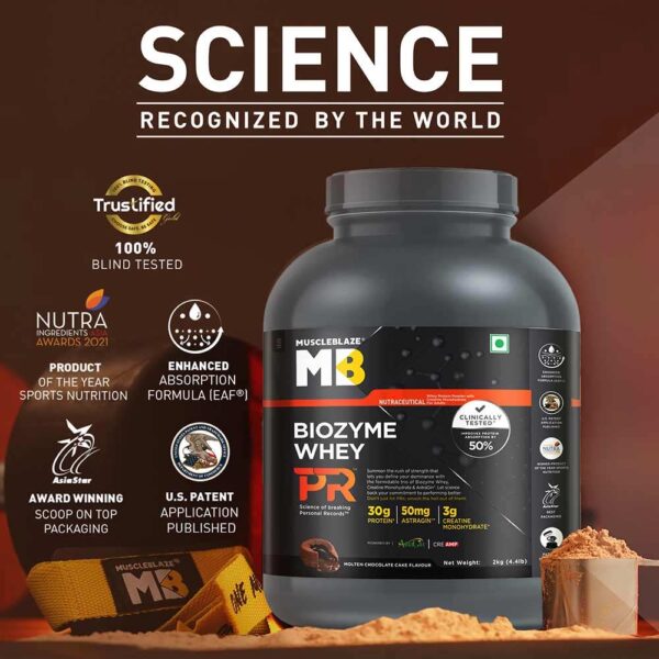 MuscleBlaze Biozyme Whey PR, 2 kg, Molten Chocolate Cake - Image 5