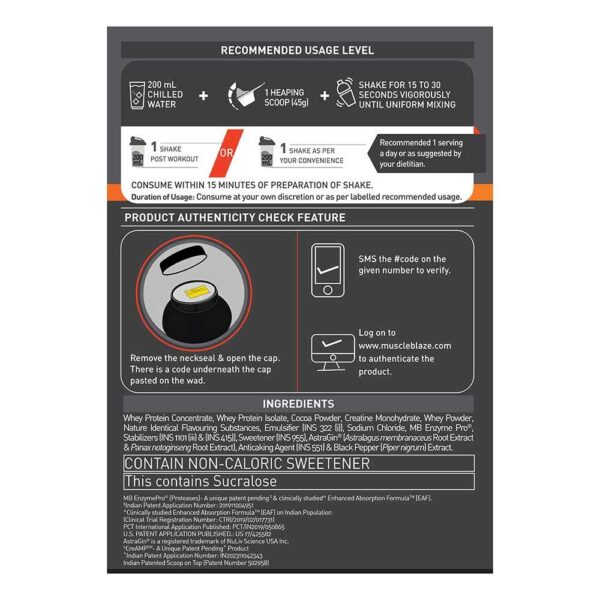 MuscleBlaze Biozyme Whey PR, 2 kg, Molten Chocolate Cake - Image 10
