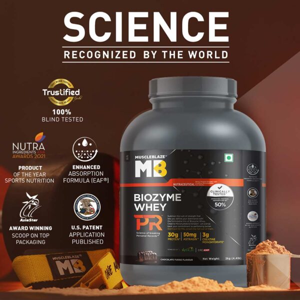 MuscleBlaze Biozyme Whey PR, 2 kg, Chocolate Fudge - Image 3