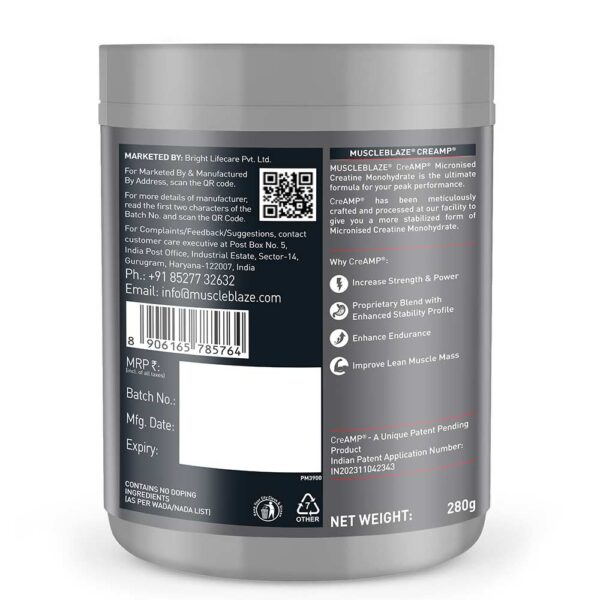 Muscleblaze Creatine Monohydrate CreAMP, 250 g Watermelon Kool Aid - Image 12