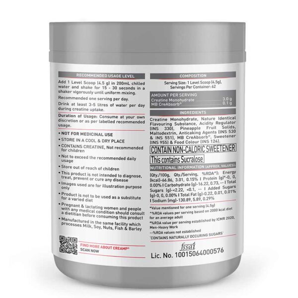 Muscleblaze Creatine Monohydrate CreAMP, 250 g Watermelon Kool Aid - Image 11
