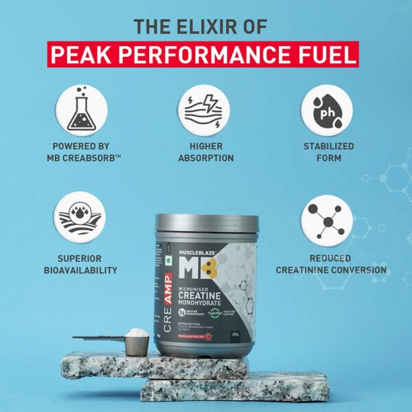 Muscleblaze Creatine Monohydrate CreAMP, 250 g Watermelon Kool Aid - Image 2