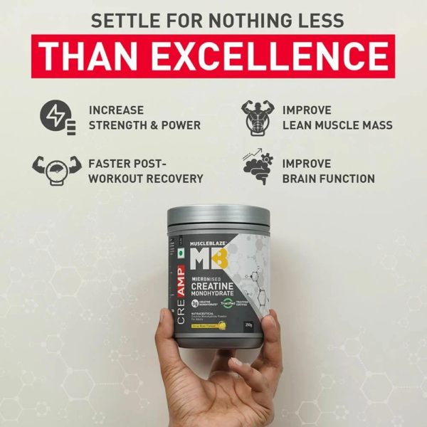 Muscleblaze Creatine Monohydrate CreAMP, 250G Citrus Blast - Image 10