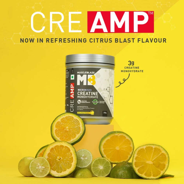 Muscleblaze Creatine Monohydrate CreAMP, 250G Citrus Blast - Image 6
