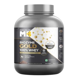 MuscleBlaze Biozyme Gold 100% Whey, 2 kg, Double Rich Chocolate